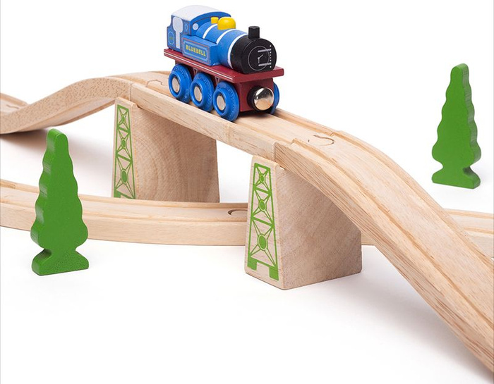 Drewniany pociąg parowóz Bluebell Bigjigs Rail BJT423 kolejki dla dzieci