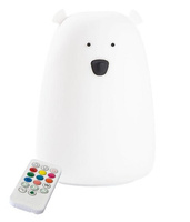 Lampka silikonowa z pilotem Miś Duży biały Rabbit & Friends 520055BRW Lampki nocne dla dzieci