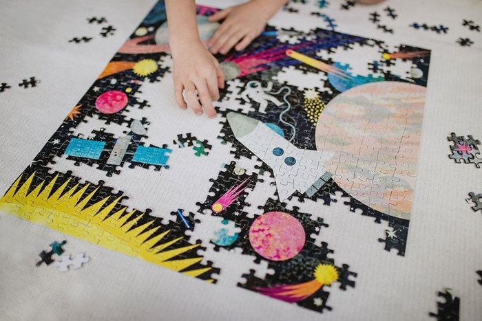 Kosmos - świecące w ciemności puzzle 500 el dla całej rodziny MP61003-Mudpuppy, puzzle tekturowe