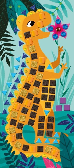 Zestaw kreatywny Mozaika Dinozaury 4+, Janod J07903