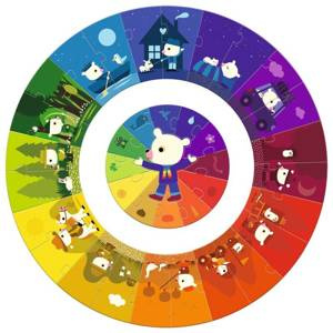 Puzzle kartonowe gigant "KOLORY" DJ07017-Djeco, Puzzle i układanki dla dzieci