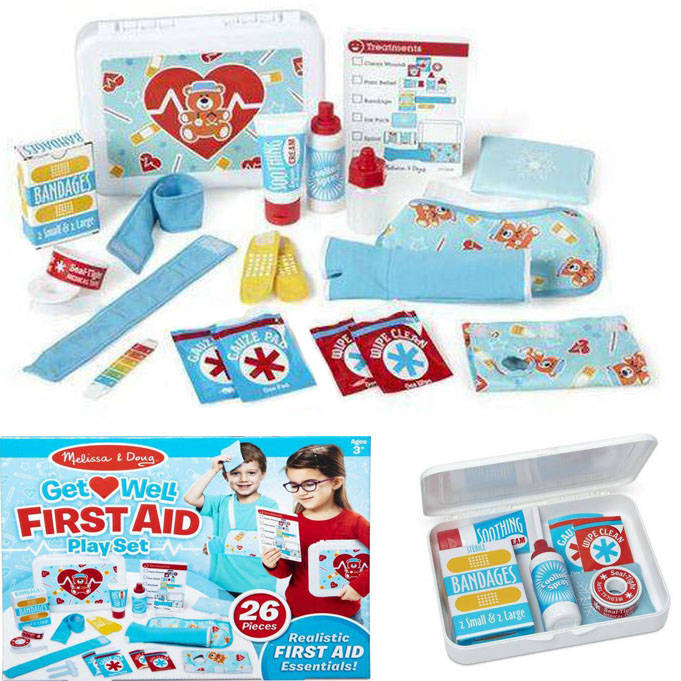 Zestaw do udzielania pierwszej pomocy z apteczką Get Well First Aid 40601-Melissa & Doug, mały lekarz