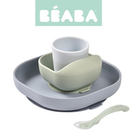 Silikonowe naczynia dla dzieci Zestaw z przyssawką Jungle Beaba 913472