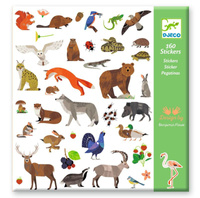 Naklejki dla dzieci Fauna europejskie zwierzęta i rośliny 160 el Djeco DJ09285