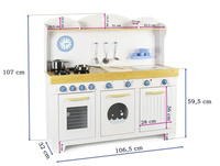 Drewniana kuchnia dla dzieci z pralką zmywarką piekarnikiem Morskie gotowanie