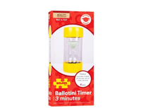 Żółta klepsydra 180 sekund Minutnik Ballotini 3 Minuty BJE0004-Bigjigs Toys, czasomierz dla dzieci