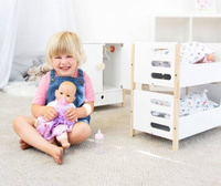 Drewniane łóżko piętrowe dla lalek 2w1 Little Button 11811-Small Foot, zabawki dla dziewczynek