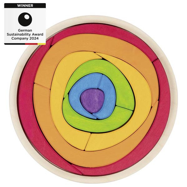 Drewniana układanka Oculus półokrągłe klocki drewniane Goki 58329