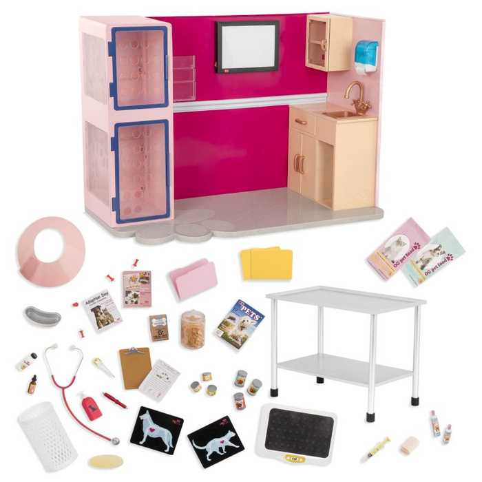 Lecznica weterynaryjna z wyposażeniem Healthy Paws Vet Clinic Our Generation BD35140Z