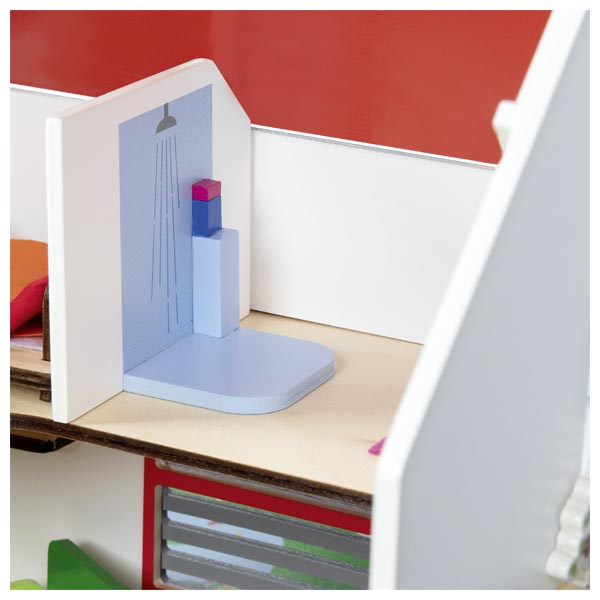 Drewniany domek dla lalek Eco House przenośny z akcesoriami 54 el Goki 51458