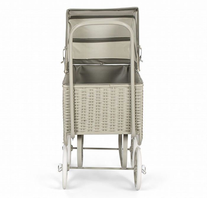 Wózek retro dla lalek Doll Pram Retro Rattan Grey Astrup 84176