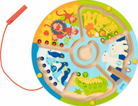 Labirynt magnetyczny dla dzieci Poznajemy liczby ze zwierzętami 58716-Goki, zabawka drewniana 