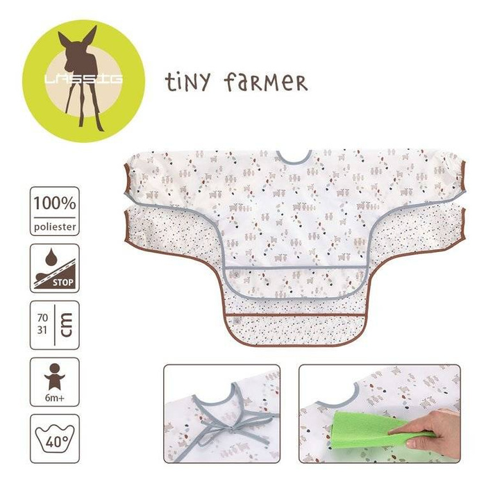 Komplet śliniaków z długim rękawem Tiny Farmer Owieczka 1311021841-Lassig, akcesoria do karmienia