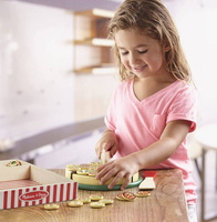 Pizza Party drewniana pizza z dodatkami 50533 Melissa & Doug, zabawa w gotowanie