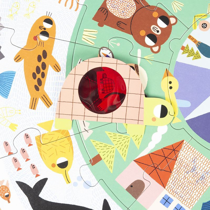 Puzzle dla dzieci okrągłe XXL Odkryj zwierzęta Goula 53177