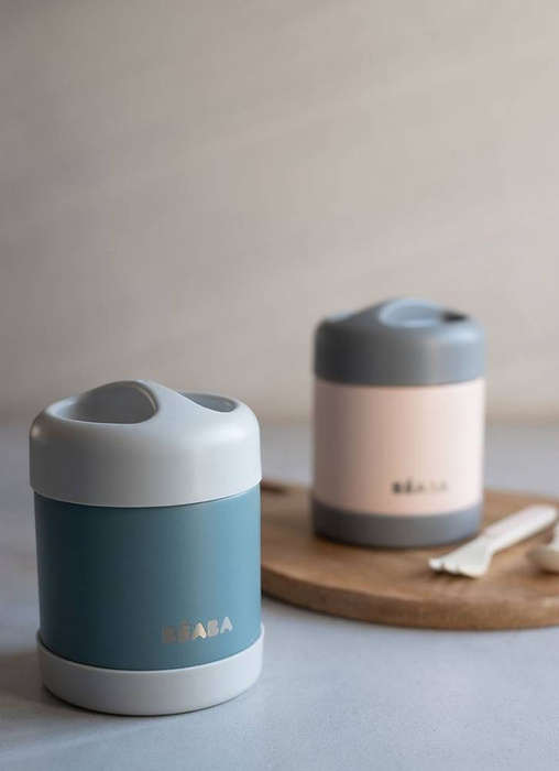 Termos na obiad dla dziecka ze stali nierdzewnej z hermetycznym zamknięciem 300 ml dark mist light pink Beaba 912908