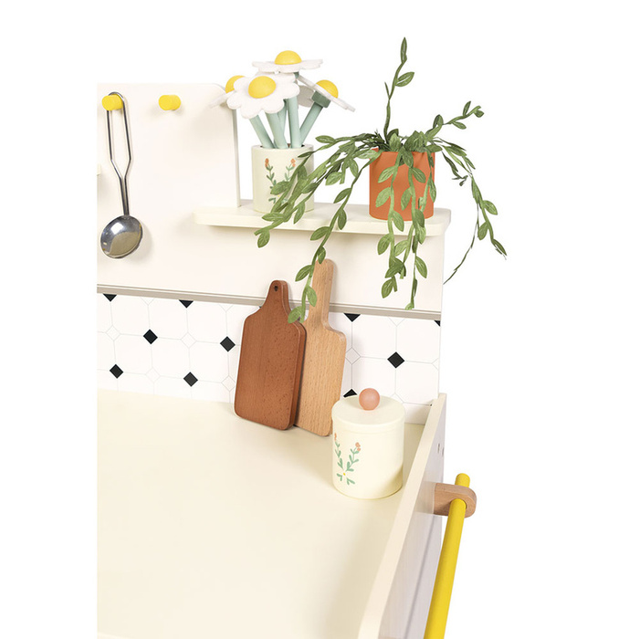 Duża kuchnia drewniana dla dzieci z 19 akcesoriami Shiny Grandma Janod J06642