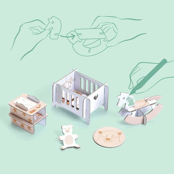 Domek dla lalek z akcesoriami zrób to sam Djeco DJ08005