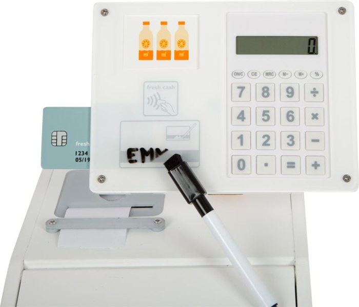 Drewniana kasa sklepowa dla dzieci z kalkulatorem Fresh Small Foot 12249-SF