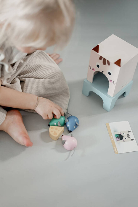 Drewniana układanka Orientacja w przestrzeni Kot i mysz J05078 Janod