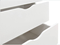 OUTLET Drewniana biała komoda z szufladami Sowy, meble do pokoju dziecka