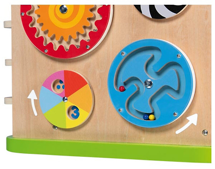 Drewniana kostka edukacyjna z pętlą motoryczną Aktywny Maluch XXL Goki 59964