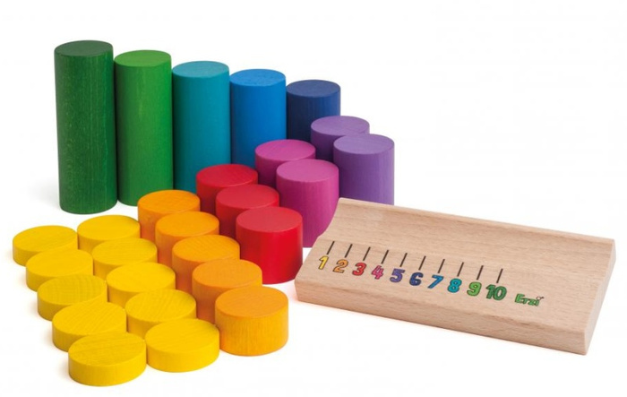 Gra edukacyjna Liczenie do 10 Erzi 42485 drewniana pomoc dydaktyczna do nauki matematyki dla dzieci od 5 lat
