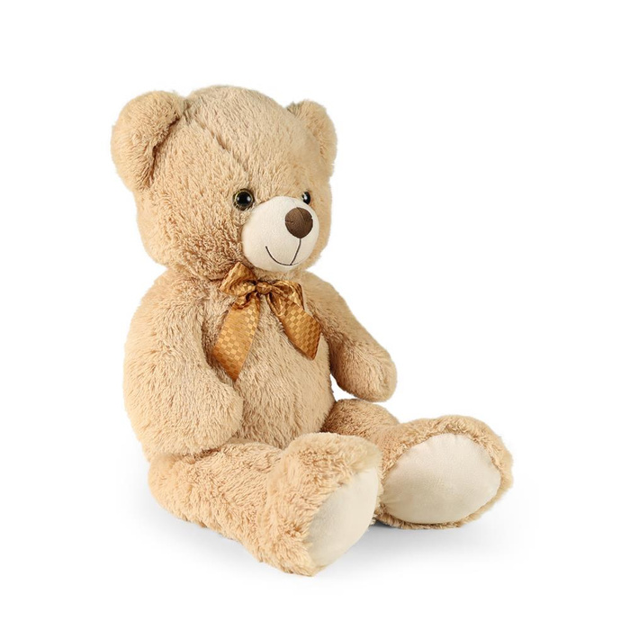 Duży pluszowy miś Ron 78 cm jasnobrązowy z kokardką Rappa 241862