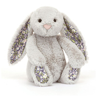 Króliczek z kwiecistymi uszami srebrny Bloom 18 cm Jellycat maskotki BPS6BJ
