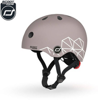 SCOOTANDRIDE Kask XXS-S dla dzieci 1-5 lat Brown Lines lampka LED 96563