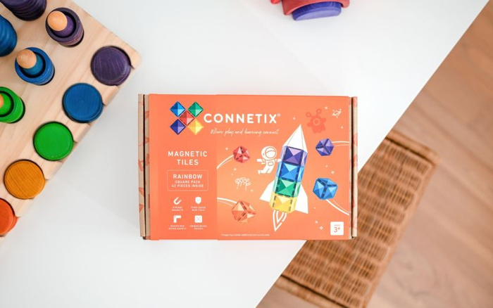 Klocki magnetyczne Rainbow Square Pack 42 el Connetix 00042-SQ