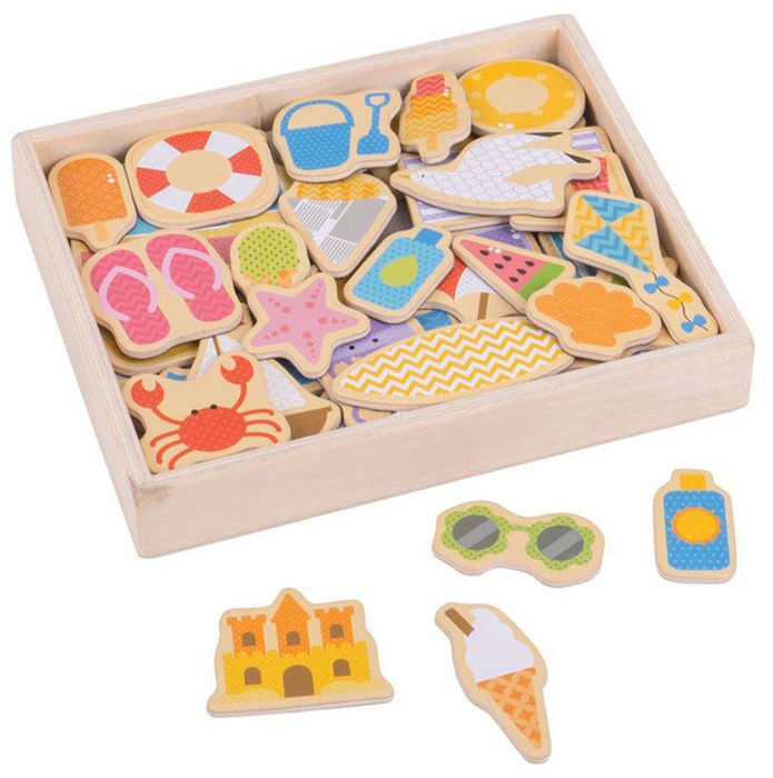 Magnesy dla dzieci Nad Morzem 35 sztuk BJ272- Bigjigs Toys, układanki magnetyczne