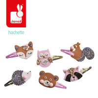 Zestaw kreatywny do tworzenia biżuterii brokatowe spinki do włosów Leśne zwierzątka Janod J09180 