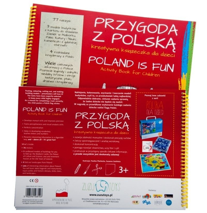 Przygoda z Polską - książka, kreatywna zabawa dla dzieci, ZT8146-Zuzu Toys