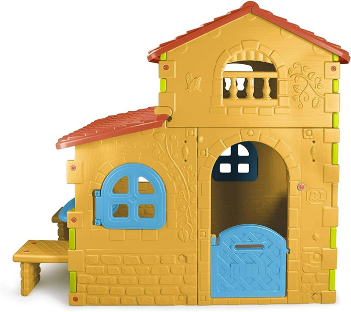 Domek ogrodowy Super Villa FEBER 13047 ze stolikiem i ławeczkami do aktywnej zabawy dla dzieci