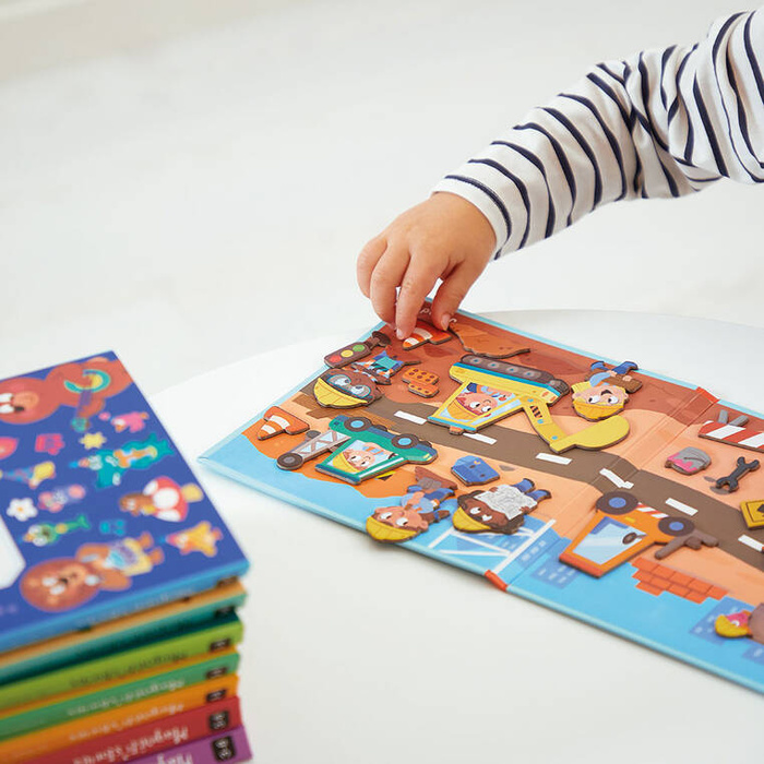 Magnetyczna rozkładana układanka Na placu budowy Magneti'stories J05454 Janod