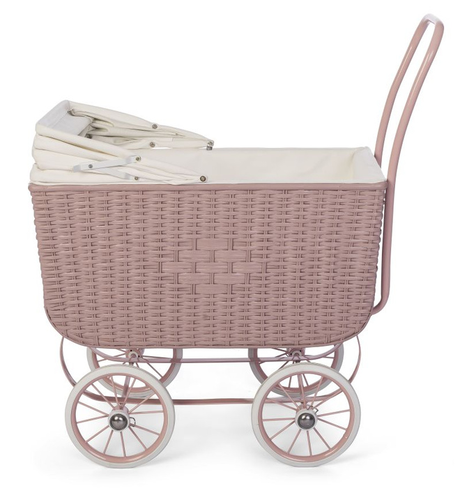Wózek retro dla lalek Doll Pram Retro Rattan Rose Astrup 84180