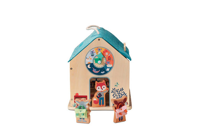 Drewniana wielofunkcyjna rozkładana Szkoła z 3 figurkami i akcesoriami 83422 Lilliputiens