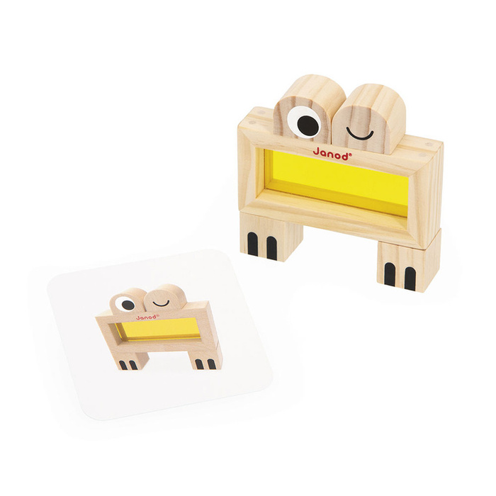 Klocki drewniane przeźroczyste kolorowe sensoryczne Janod J05306