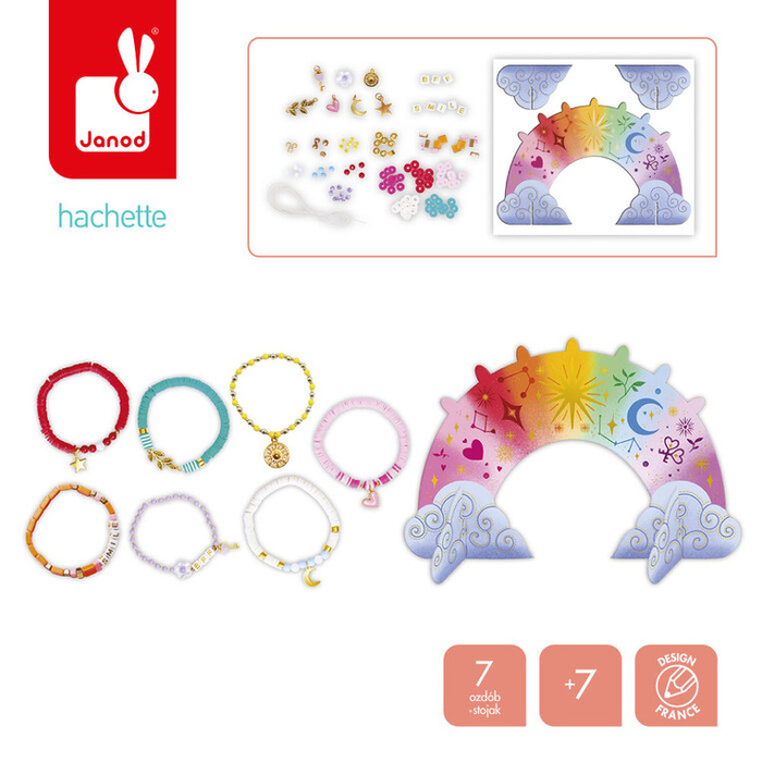 Zestaw kreatywny do tworzenia biżuterii ze stojakiem Bransoletka na każdy dzień tygodnia Janod J09185