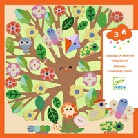 Zestaw artystyczny tworzenie kolorowych ilustracji z filcowych naklejek Drzewa Djeco DJ00089