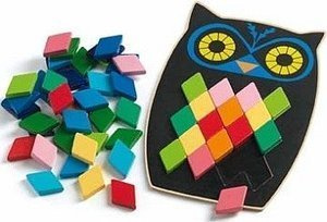 Drewniana układanka dla dzieci, Czarna sowa, DJ01693-Djeco, zabawki edukacyjne