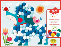 Psy - obrazki z mięciutkich pomponów DJ09867-Djeco, zestawy kreatywne 