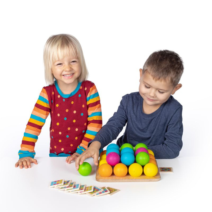 Gra zręcznościowa dla dzieci drewniane kulki Froebla 46 el Erzi 42269