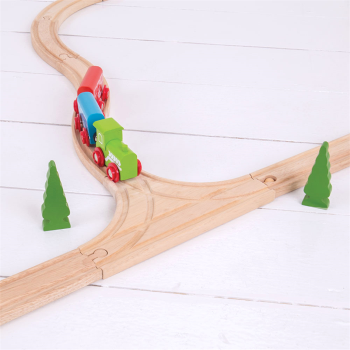 Tory do kolejki, 2 duże rozjazdy skrzyżowania, BJT108-Bigjigs Rail