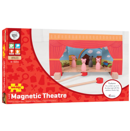 Stolikowy teatrzyk magnetyczny, Czerwony Kapturek, Kopciuszek, Trzy Świnki, BJ948- Bigjigs Toys