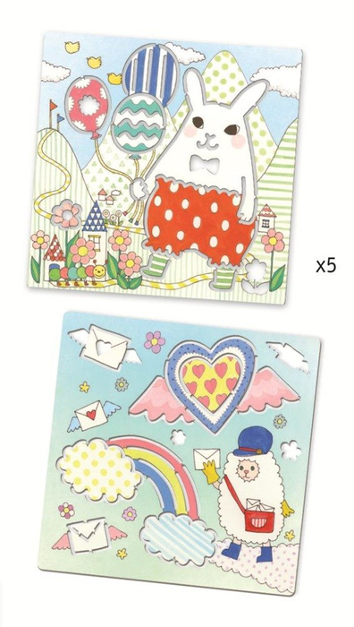 Szablony do obrazków Bajkowa piątka DJ08862-Djeco, nauka rysowania dla dzieci