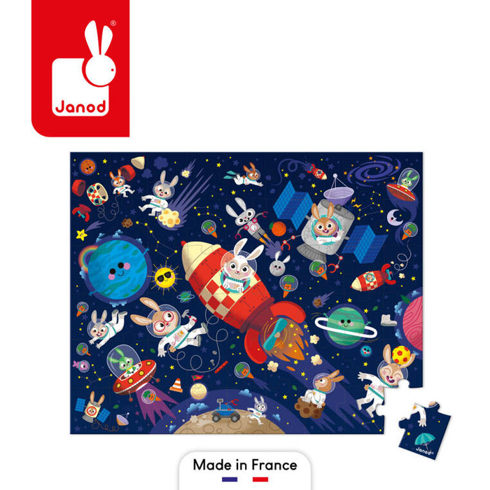 Puzzle w walizce Rakieta kosmiczna 54 elementy J02545 Janod