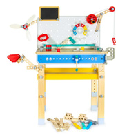 Duży warsztat z narzędziami dla dzieci Koło zębate z tablicą imadłem hakiem, mały majsterkowicz