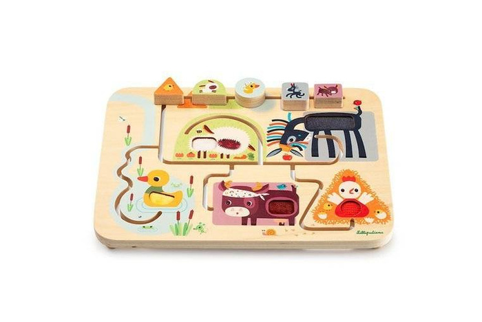Drewniana tablica labirynt sensoryczny Farma 83339 Lilliputiens